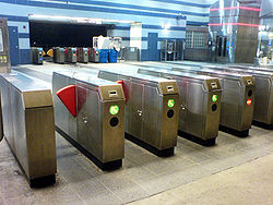 Row of faregates.